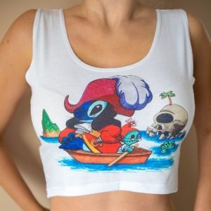 Stitch Crop Top Disney Pirate Peter Pan Tank